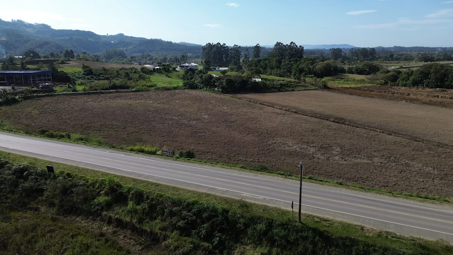 Vista aérea da matrícula nº 67.819 na área urbana em Lontras/SC